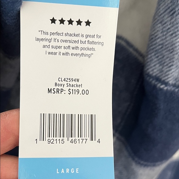 Steve Madden Blue and White Plaid Button Down Shirt - Picture 8 of 11